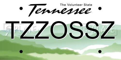 TZZOSSZ Tennessee License Plate