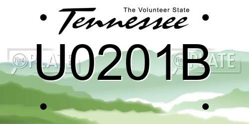 U0201B Tennessee License Plate