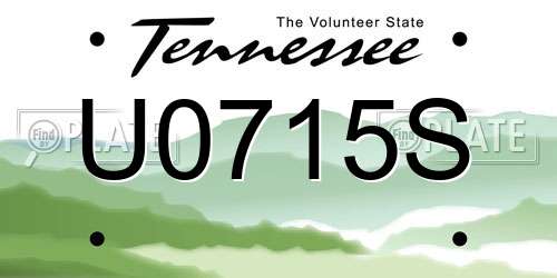 U0715S Tennessee License Plate
