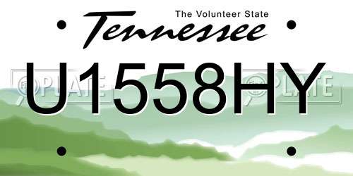 U1558HY Tennessee License Plate