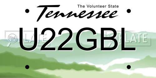 U22GBL Tennessee License Plate
