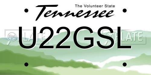 U22GSL Tennessee License Plate