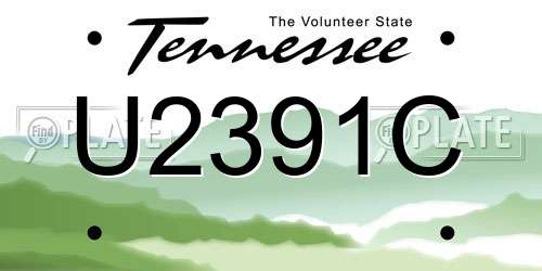 U2391C Tennessee License Plate