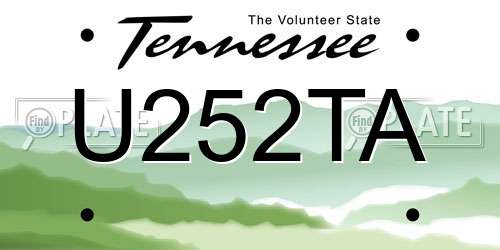 U252TA Tennessee License Plate