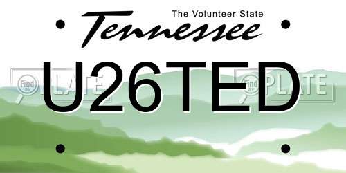 U26TED Tennessee License Plate
