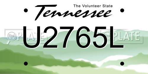 U2765L Tennessee License Plate