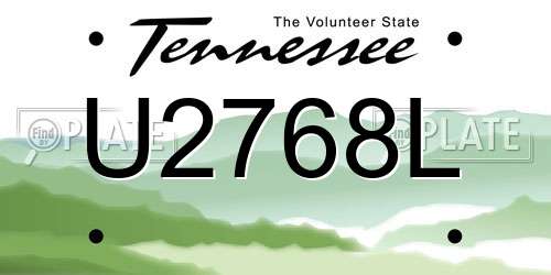 U2768L Tennessee License Plate