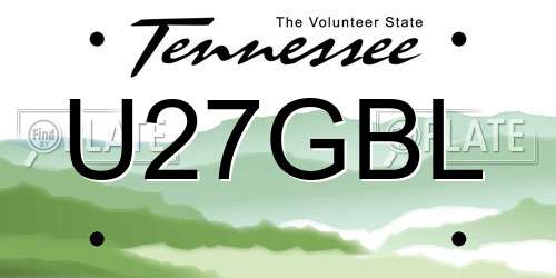 U27GBL Tennessee License Plate