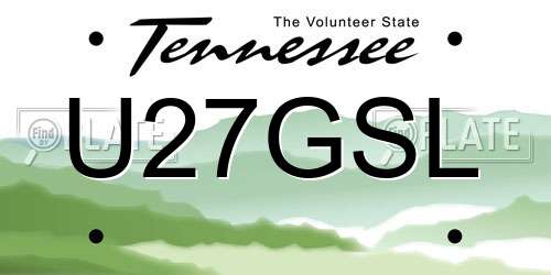 U27GSL Tennessee License Plate