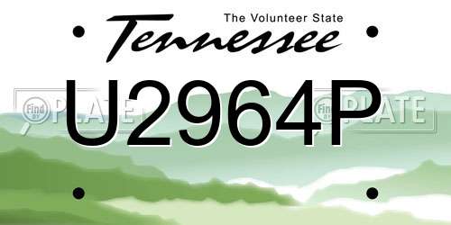 U2964P Tennessee License Plate