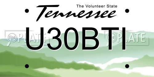 U30BTI Tennessee License Plate
