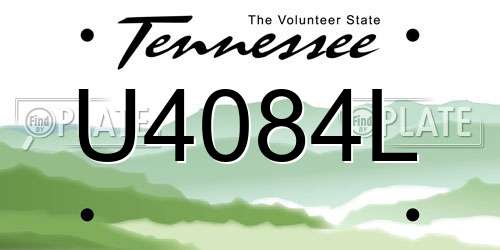 U4084L Tennessee License Plate