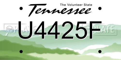 U4425F Tennessee License Plate