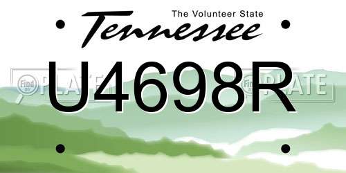 U4698R Tennessee License Plate