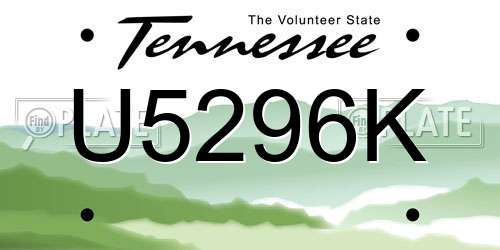 U5296K Tennessee License Plate