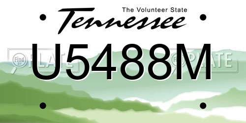 U5488M Tennessee License Plate