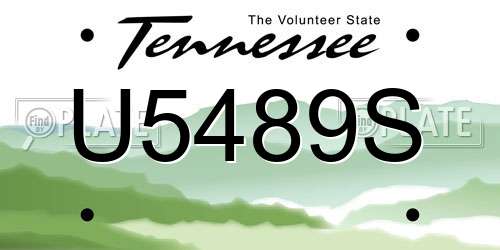 U5489S Tennessee License Plate