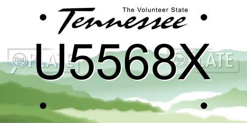 U5568X Tennessee License Plate