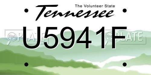 U5941F Tennessee License Plate