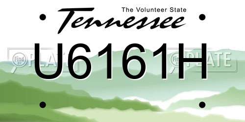 U6161H Tennessee License Plate