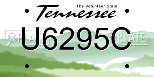 U6295C Tennessee License Plate
