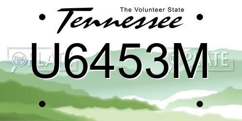 U6453M Tennessee License Plate