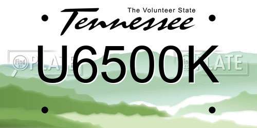 U6500K Tennessee License Plate