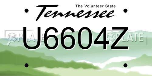 U6604Z Tennessee License Plate