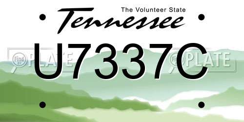 U7337C Tennessee License Plate