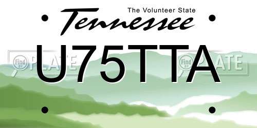 U75TTA Tennessee License Plate