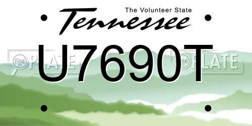 U7690T Tennessee License Plate