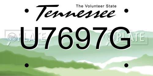 U7697G Tennessee License Plate