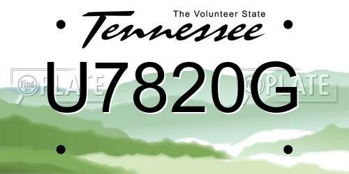 U7820G Tennessee License Plate