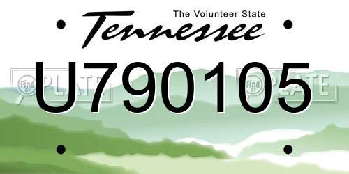 U790105 Tennessee License Plate