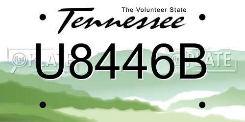 U8446B Tennessee License Plate