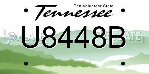 U8448B Tennessee License Plate