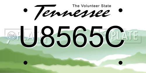 U8565C Tennessee License Plate