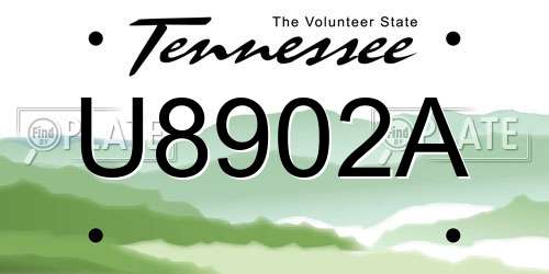 U8902A Tennessee License Plate