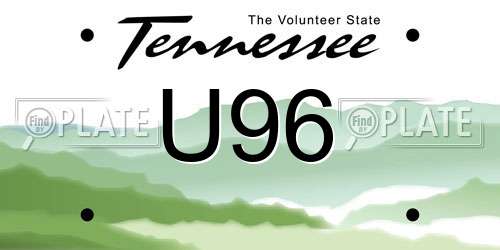 U96 Tennessee License Plate