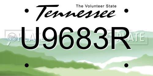 U9683R Tennessee License Plate