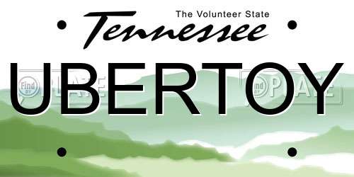UBERTOY Tennessee License Plate