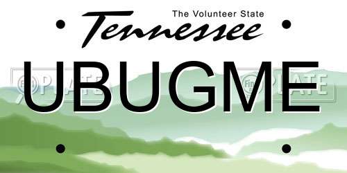 UBUGME Tennessee License Plate