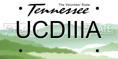 UCDIIIA Tennessee License Plate