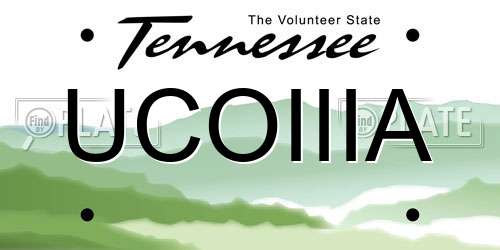 UCOIIIA Tennessee License Plate
