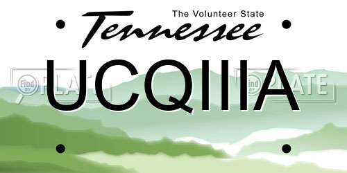 UCQIIIA Tennessee License Plate