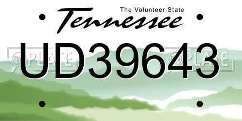 UD39643 Tennessee License Plate