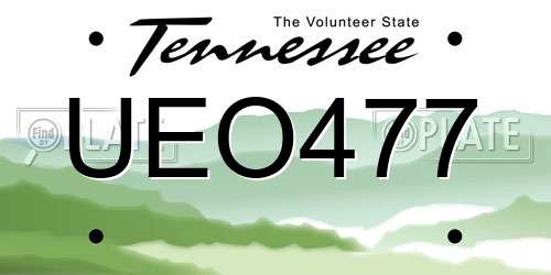 UEO477 Tennessee License Plate