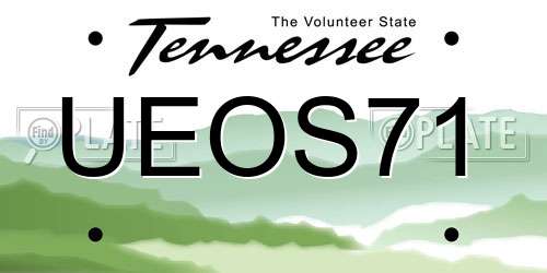 UEOS71 Tennessee License Plate