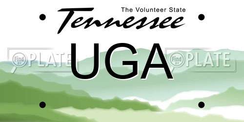 UGA Tennessee License Plate