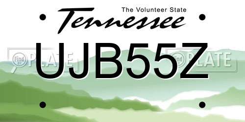 UJB55Z Tennessee License Plate